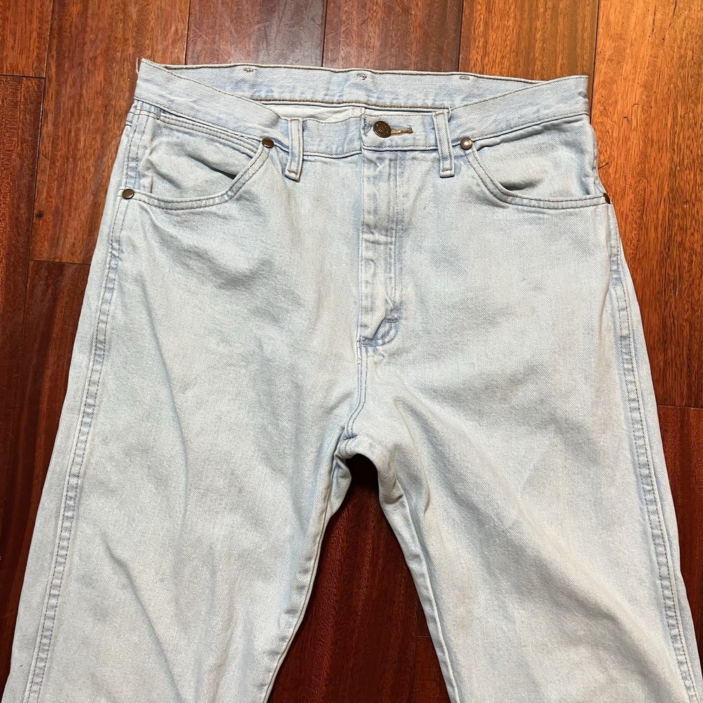 Wrangler Jeans Mens 33x32 (32x31) Light Wash Cowboy Cut Original Fit 1013MWZGH - Picture 2 of 10